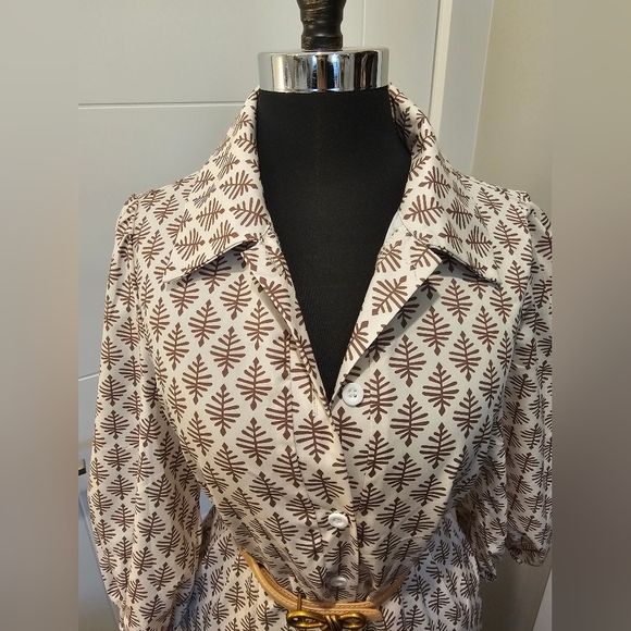 EUC SHEIN Geometric Print Lantern Sleeve Maxi Dress, S. Belt NOT included. - Picture 3 of 5